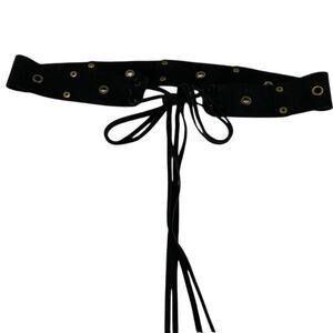 Unbranded, Suede Belt With Rivets And 12" Ties At Both Ends